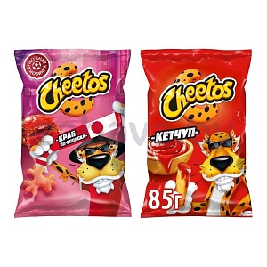 Палочки кукурузные Cheetos, кетчуп или краб по-японски, 85 г