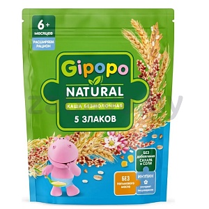 Каша безмолочная Gipopo, 5 злаков, 180 г