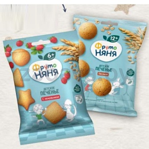 Печенье «Фруто Няня» пшеничн. с земляникой или овсян., 50 г