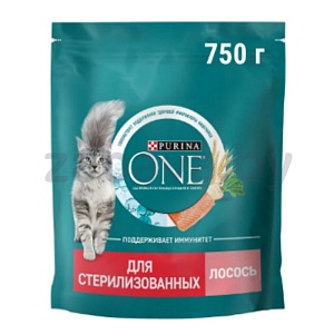 Корм сухой Purina One, 750 г, лосось