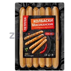 Колбаски «Петруха» «Мексиканские с острым перчиком», в/с, 360 г