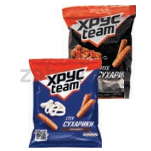 Сухарики «Хрусteam» Stix, кальмар/шашлык, 60 г