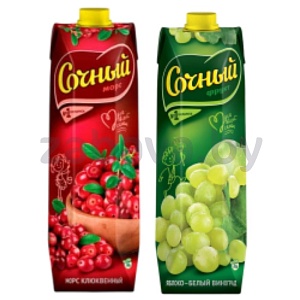 Нектар/морс «Сочный фрукт», яблоко-виноград или клюкв., 1 л