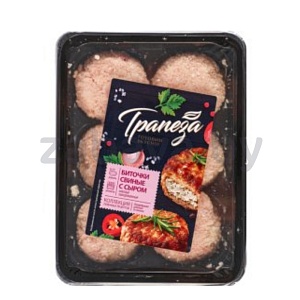 Биточки свиные «Трапеза», с сыром, п/ф, 500 г