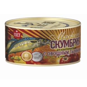 Скумбрия с овощным гарниром в т/с, 240 г