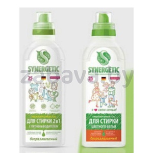 Гель для стирки Synergetic, 750 мл, в ассорт.