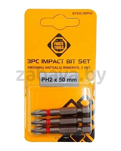 Бита Forte Tools PH2/PZ2×50 мм, 3 шт.