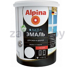 Эмаль акриловая Alpina «Аква эмаль» для окон и дверей, 2,5 л