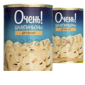 Шампиньоны «Очень!», резаные, 425 мл