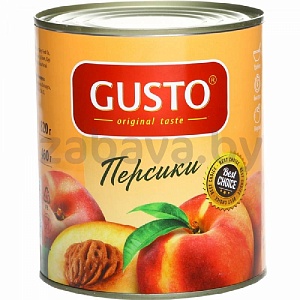 Персики Gusto, половинки в легком сиропе, 425 г
