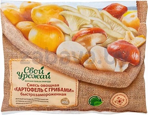 Смесь овощная «Свой урожай», картофель с грибами, замороженная, 400 г