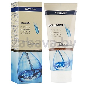 Пенка очищающая для лица Farm Stay, с коллагеном