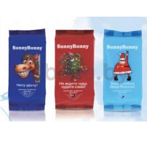 Влажные салфетки Sunny Bunny, детские, 8 шт., новог. колл., в ассорт.