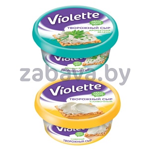 Сыр творожный Violette, сливочный или с зеленью, 70%, 140 г