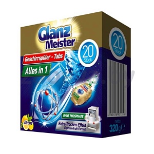Таблетки для мытья посуды в ПММ Glanz Meister, 20 шт.