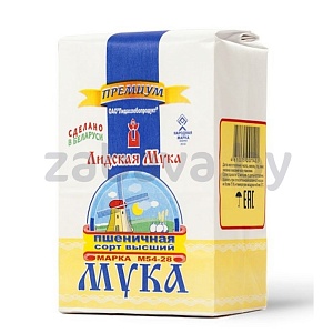 Мука «Лидская», пшеничная, М54-28, в/с, 2 кг