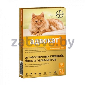Bayer «Адвокат» капли на холку для кошек более 4 кг, 1 пипетка