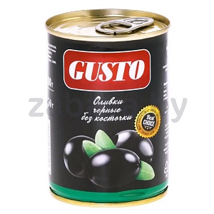 Оливки черные б/к Gusto, без косточки, 280 г