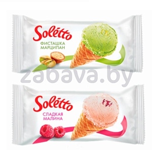 Мороженое Soletto, фисташка-марципан или сладкая малина, 75 г