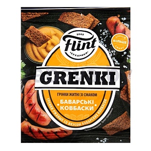 Гренки ржаные Flint со вкусом баварских колбасок, 110 г