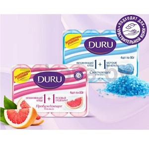 Мыло Duru 1+1, 4 шт. по 80 г, в ассорт.
