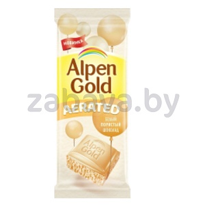 Шоколад Alpen Gold, белый, пористый, 75 г