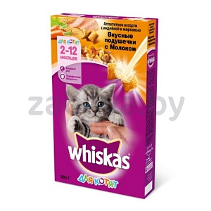 Корм Whiskas для кошек, курица-индейка или индейка-морковь, 350 г