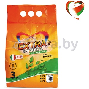 Стиральный порошок Extra Universal, зеленый чай, 3 кг