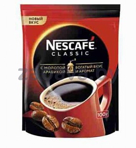 Кофе Nescafe Classic, растворимый с добавл. молотого, 100 г