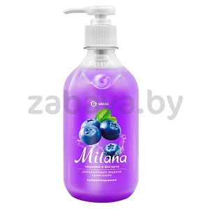 Жидкое крем-мыло д/мытья рук GraSS Milana, черника в йогурте, 1 л