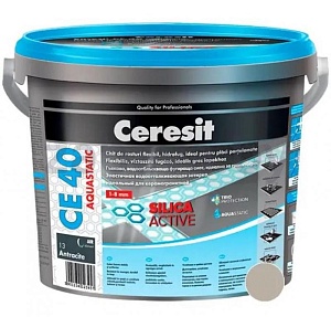 Фуга Ceresit CE 40, 5 кг, серая, № 07, водостойкая