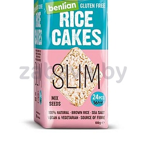 Снеки из воздушного риса Rice Cakes, микс семян, 100 г