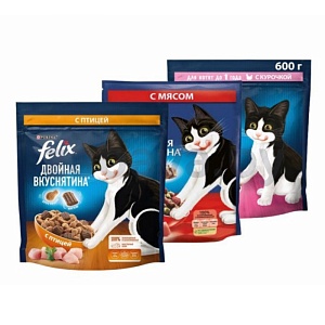 Корм для кошек Felix, 600 г, в ассортименте