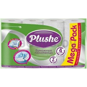 Полотенце бумажное Plushe, Ultra Comfort, 2 слоя, 15 м, 4 рул.