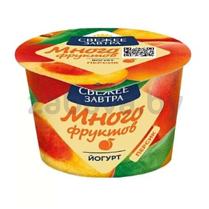Йогурт «Свежее завтра», 2,6%, персик, 180 г