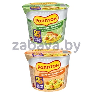 Пюре картофельное б/п «Роллтон», курица или с сухариками, 40 г