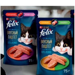 Корм для кошек Felix, 75 г, в ассорт.