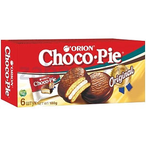Печенье Choco Pie, original, РФ, 30 г × 6 шт.