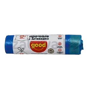 Пакеты для мусора Good с затяжками, 35 л, 20 шт.
