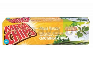 Чипсы Mega Chips, сметана и лук, 100 г