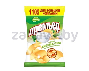 Чипсы «Премьер» со вкусом сметаны и сыра, 110 г