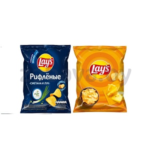 Чипсы Lay's, рифленые сме­та­на и лук или сыр, 70 г