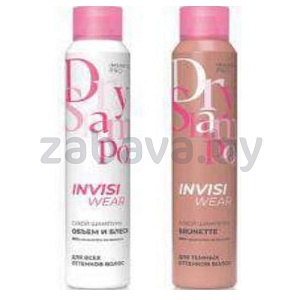 Сухой шампунь «Прелесть Professional», Invisiwear объем и блеск или Brunette, 200 мл