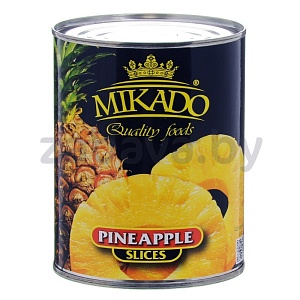 Ананасы в сиропе Mikado кольцами, 580 мл