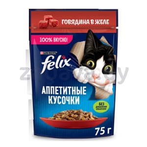 Корм для кошек Felix, 75 г, в ассорт.
