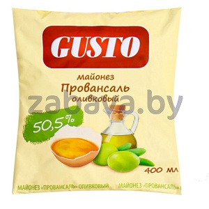 Майонез Gusto, провансаль оливковый или с лим. соком», 50,5%, 400 мл