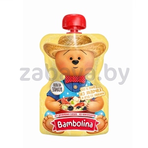 Пюре Bambolina из манго, ябл. и абрик. со злаками, 130 г
