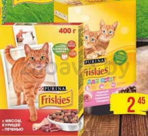 Корм Friskies, для взрослых кошек или котят, 400 г