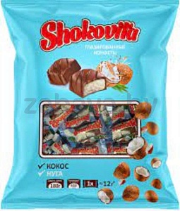 Конфеты Shokovita, с кокосовой стружкой и сливочным ароматом, 180 г