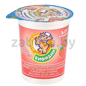 Продукт «Бифидин-Крепыш», клубника, 200 г
